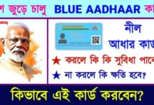 ব্লু আধার কার্ড (Blue Aadhaar Card) Child aadhaar card