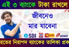 India Safest Bank (নিরাপদ ব্যাংকের তালিকা)